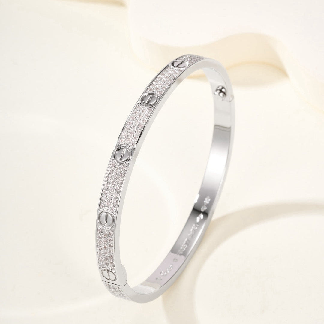 {💎CC JEWELRY}  LOVE BRACELET 4.8MM DIAMOND-PAVED