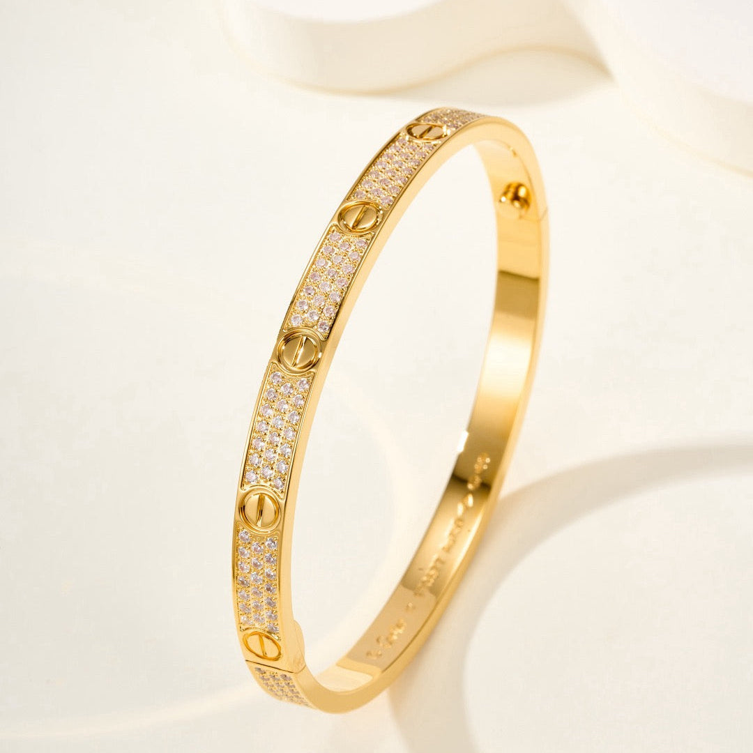 {💎CC JEWELRY}  LOVE BRACELET 4.8MM DIAMOND-PAVED