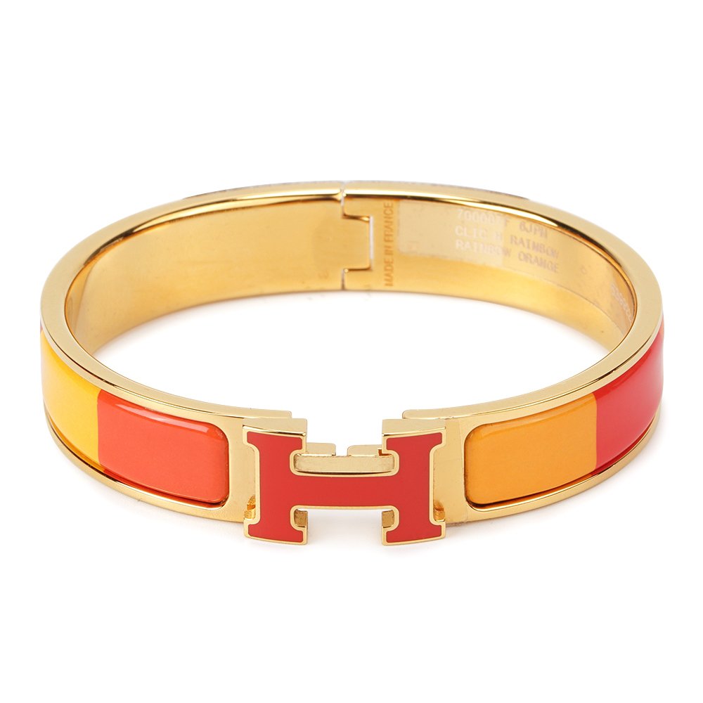 CCjewelry H BRACELET ORANGE RAINBOW CERAMIC HERME
