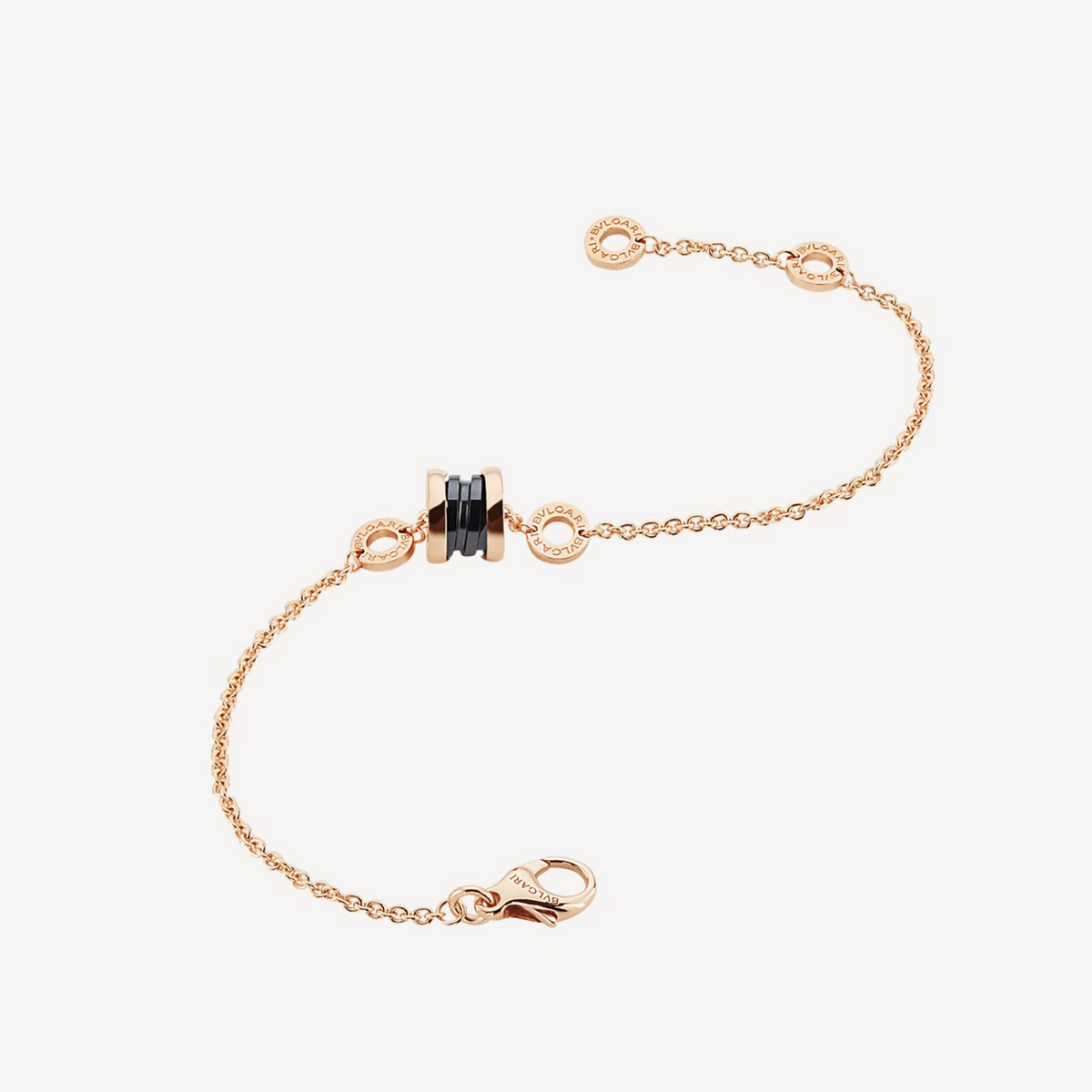 [BV JEWELRY]ZERO 1 SOFT PINK GOLD AND BLACK CERAMIC BRACELET