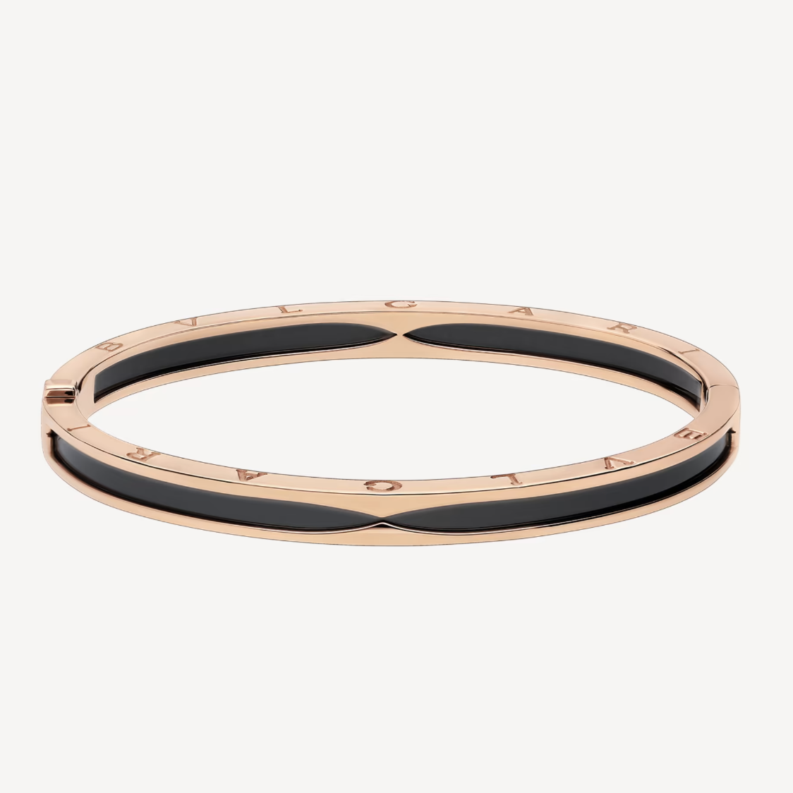 [BV JEWELRY]ZERO 1 PINK GOLD WITH BLACK CERAMIC BRACELET