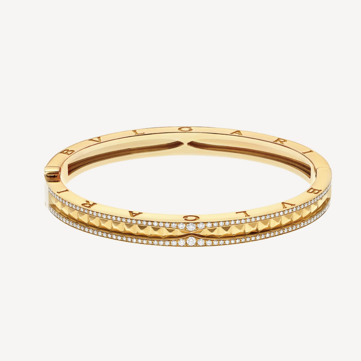[BV JEWELRY]ZERO 1 SPIRAL AND PAVED DIAMOND GOLD BRACELET