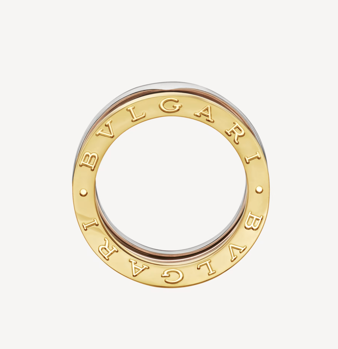 [BV JEWELRY]ZERO 1 THREE-BAND ROSE WHITE AND YELLOW RING