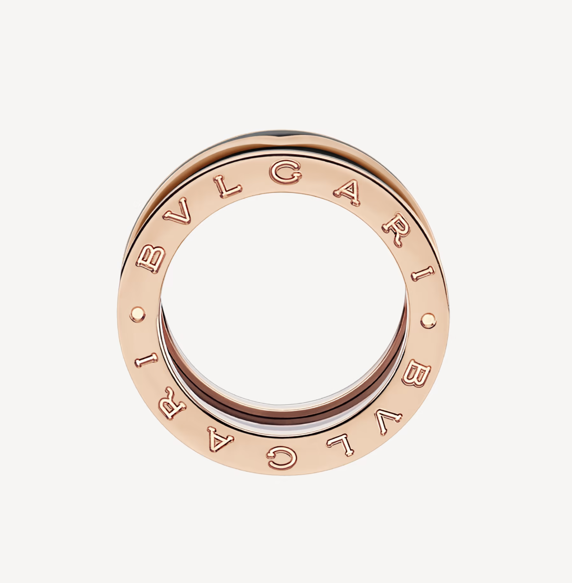 [BV JEWELRY]ZERO 1 TWO-BAND WITH MATTE BLACK CERAMIC PINK GOLD RING