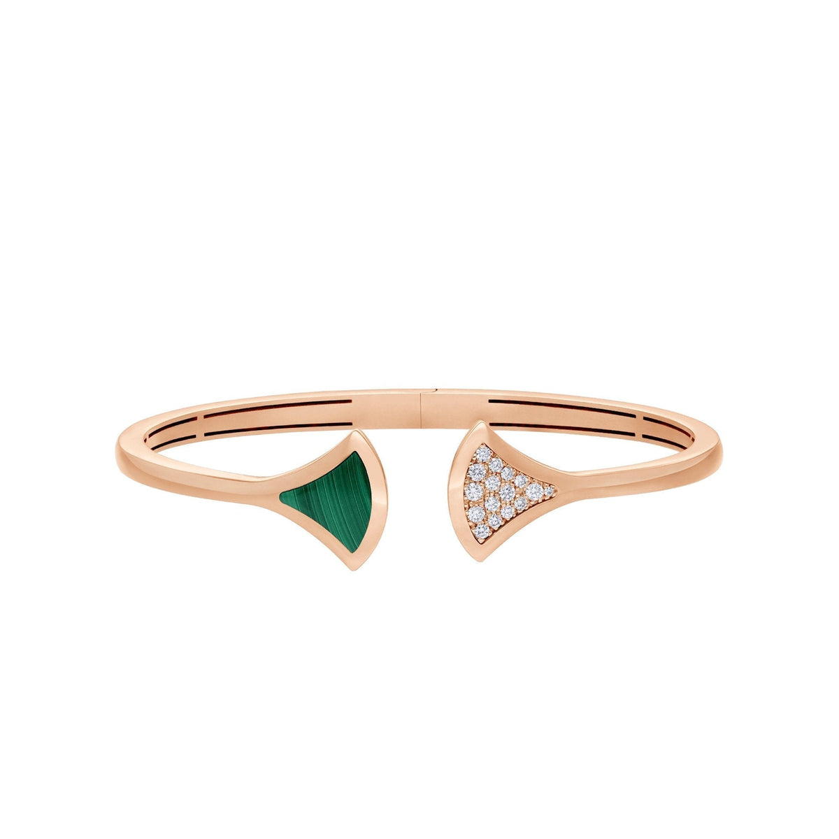 [Bulga JEWELRY]DREAM BRACELET OPEN MALACHITE PINK GOLD
