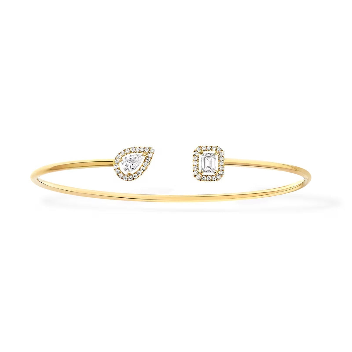 [CC ]JONC FLEX MY TWIN TOI & MOI SILVER DIAMOND BRACELET MESSIKA