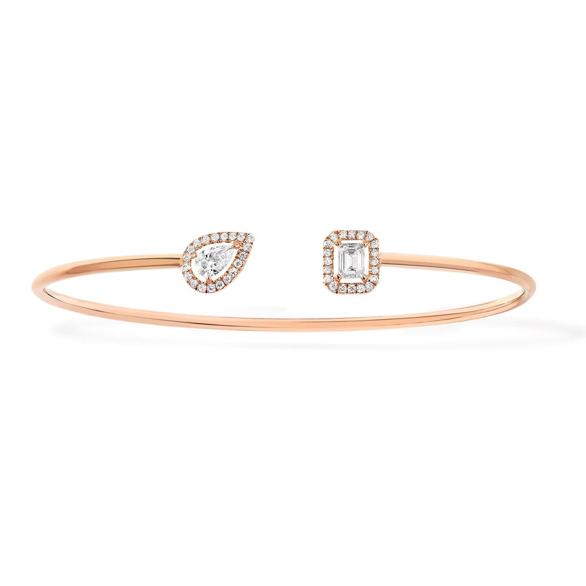 [CC ]JONC FLEX MY TWIN TOI & MOI SILVER DIAMOND BRACELET MESSIKA