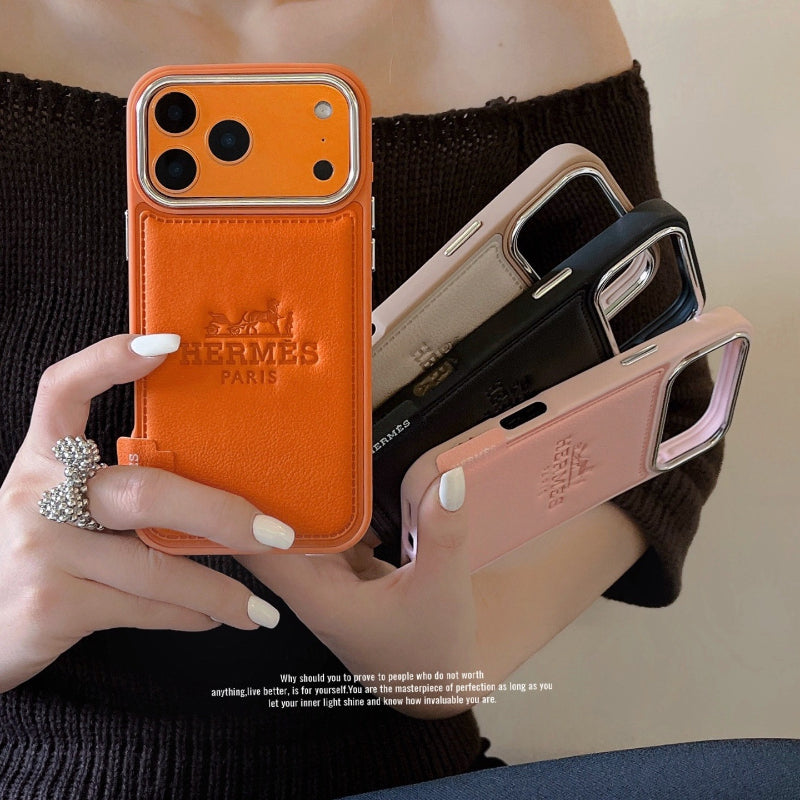 Fashion Aesthetic Shock Absorbing Protective Phone Case  He*mes Series、Fashion Phone Case