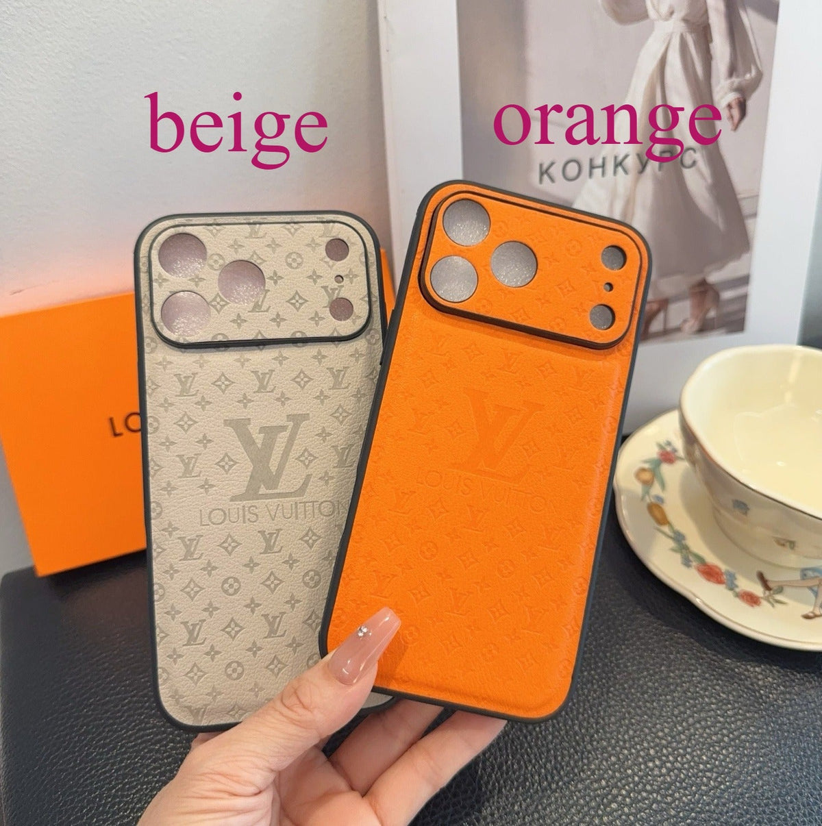 Fashion Aesthetic Shock Absorbing Protective Phone Case  L*V Series、Fashion Phone Case
