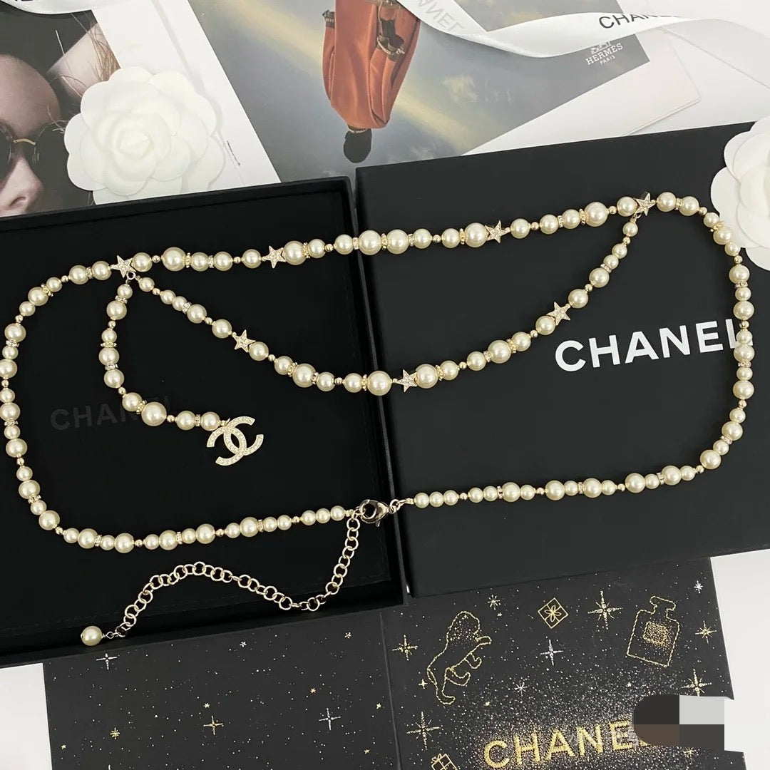 18K CC1 Pearl Star Waist Chain, CHANE