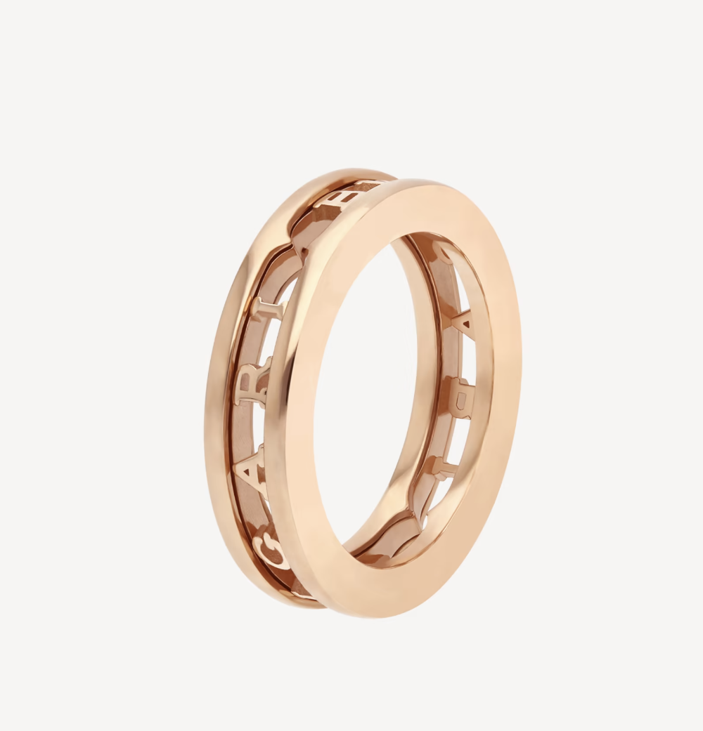 [BV JEWELRY]ZERO 1 ONE-BAND WITH OPENWORK LOGO SPIRAL RING