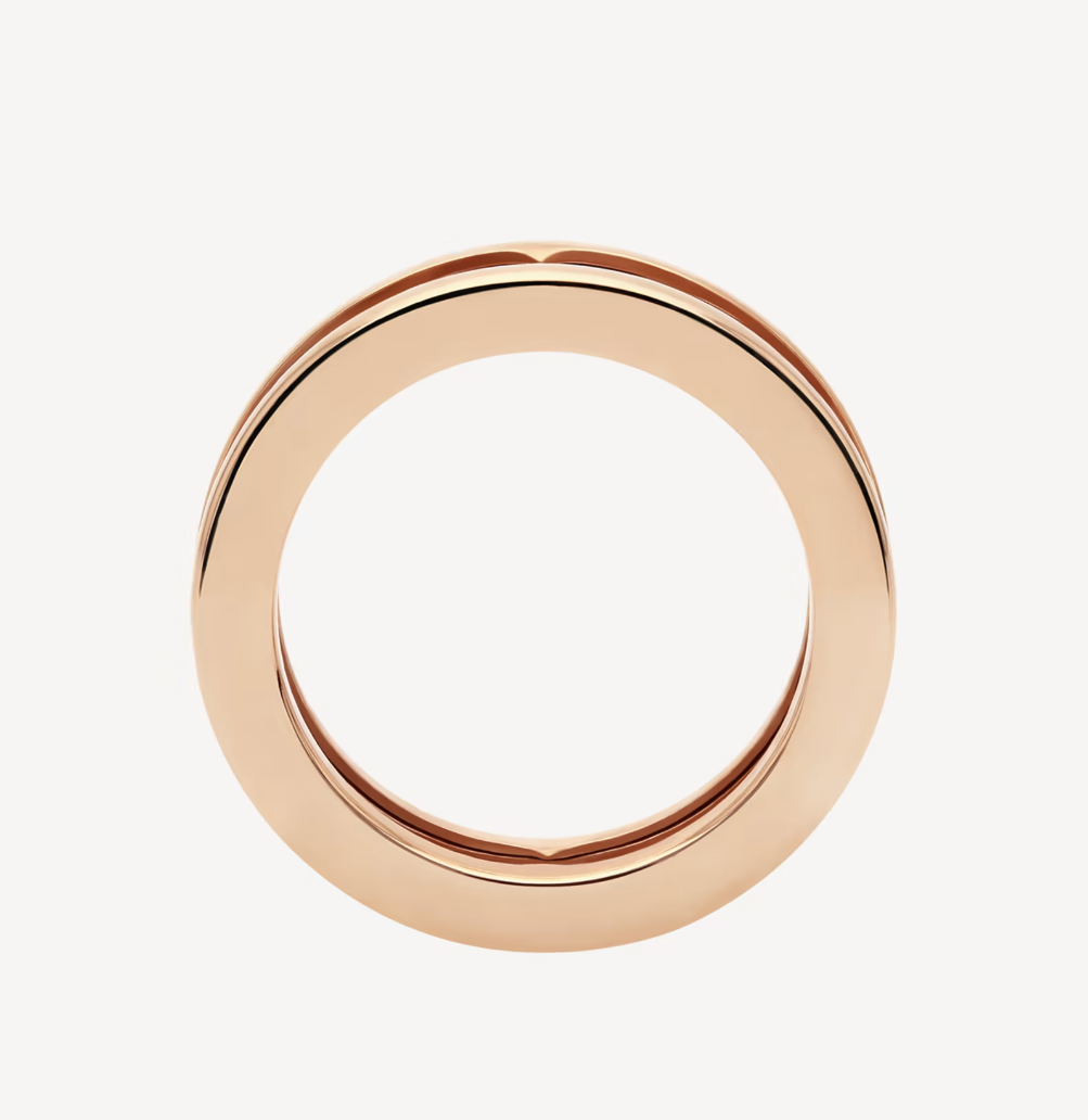 [BV JEWELRY]ZERO 1 ONE-BAND WITH OPENWORK LOGO SPIRAL RING