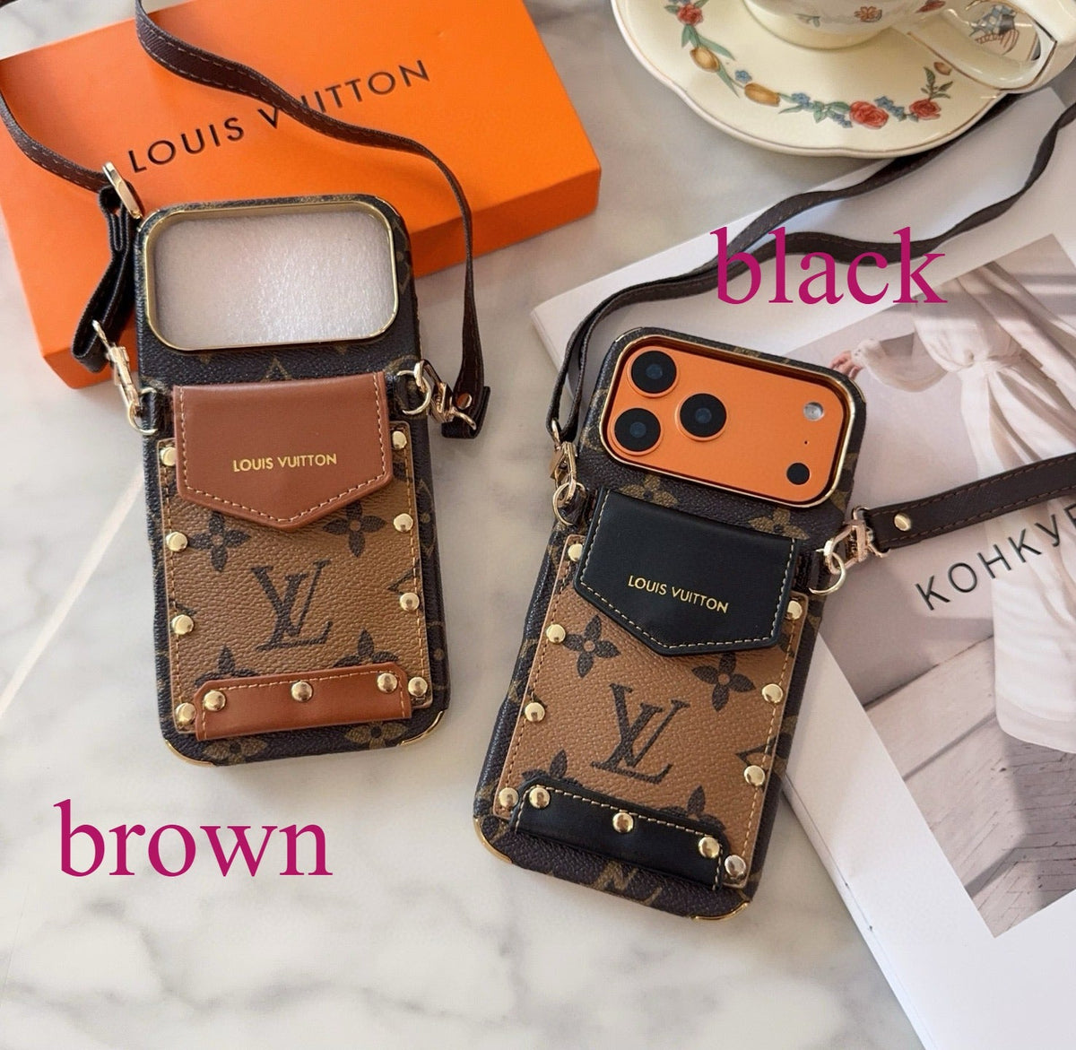 Fashion Aesthetic Shock Absorbing Protective Phone Case  L*V Series、Fashion Phone Case