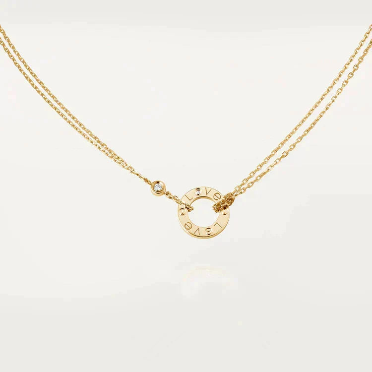 CCjewelry LOVE NECKLACE 16MM 2 DIAMONDS