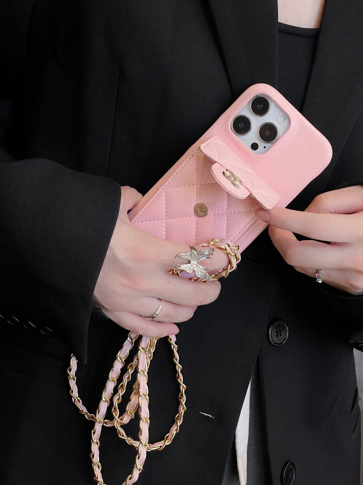 Fashion Aesthetic Shock Absorbing Protective Phone Case CH*NEL Series、Fashion Phone Case
