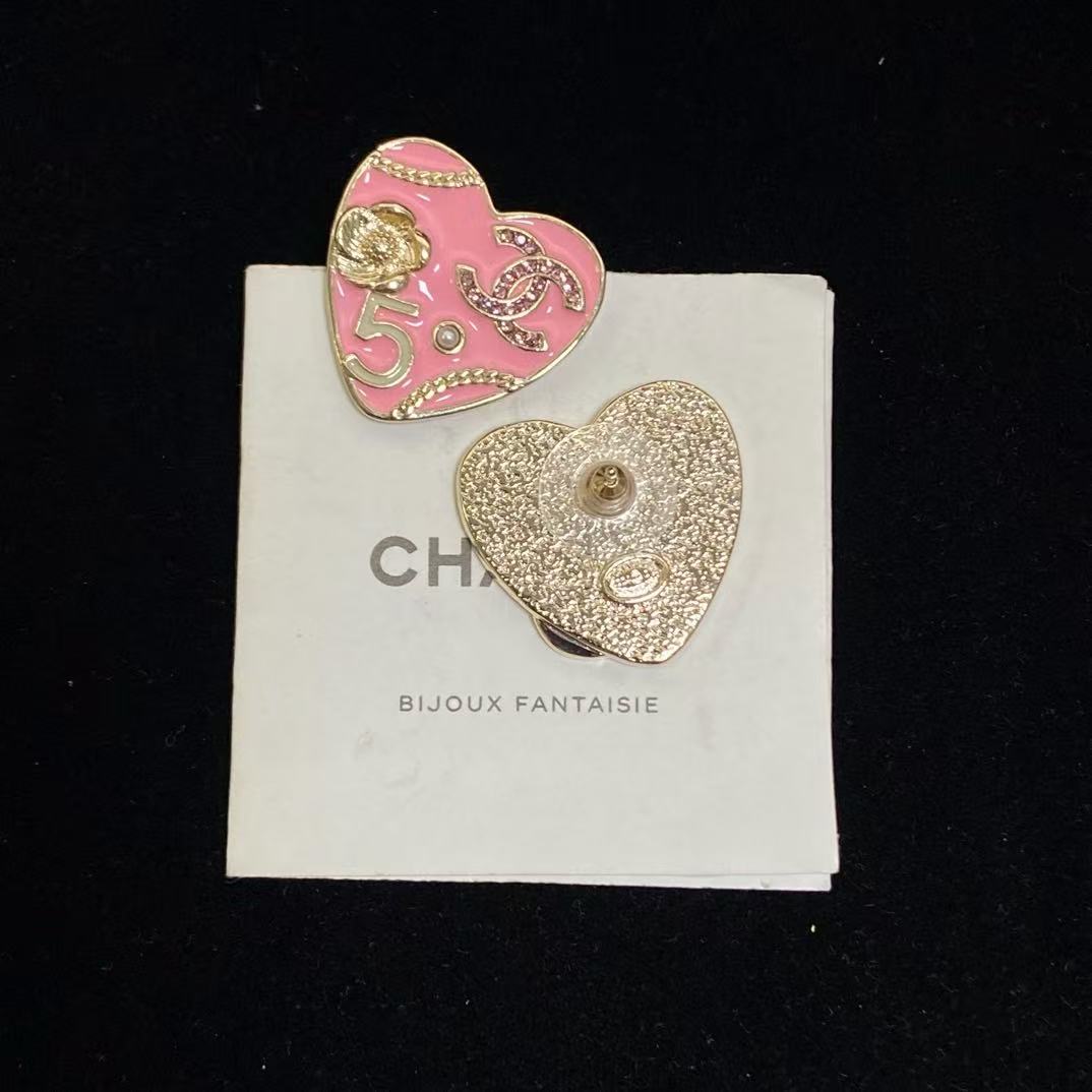 18K CC Black & White Diamond Gold Earrings, CHANE