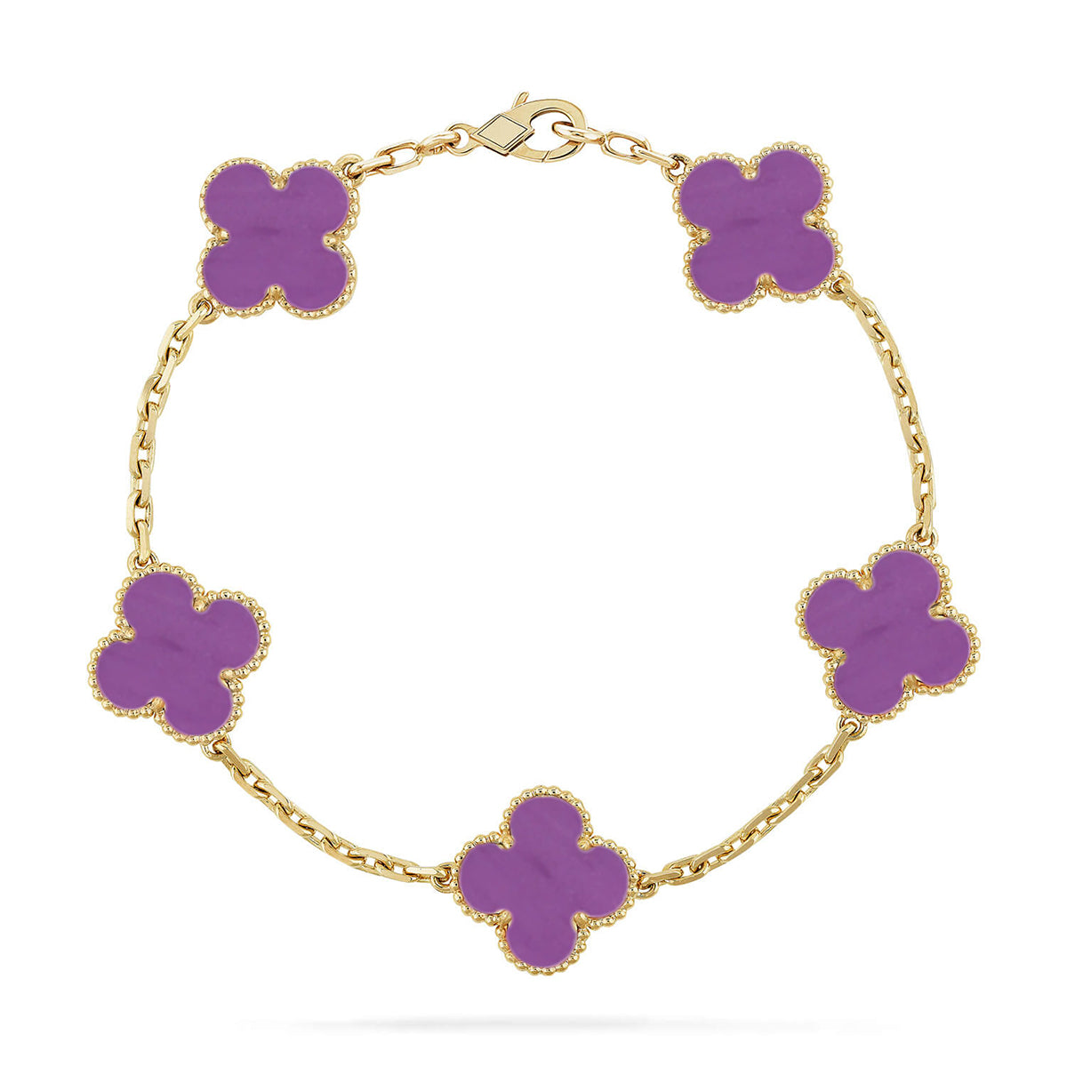 [CCjewelry ]New  CLOVER 5 MOTIF VIOLET BRACELET COLLECTION