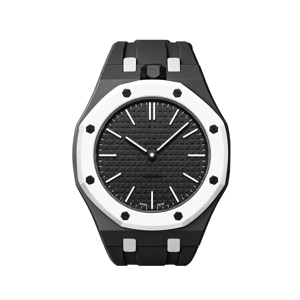 Oak Pop Exclusive Black And White Silicone Strap