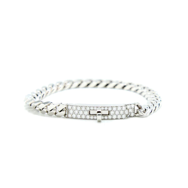 CCjewelry KELLY CHAIN SILVER DIAMOND BRACELET HERME