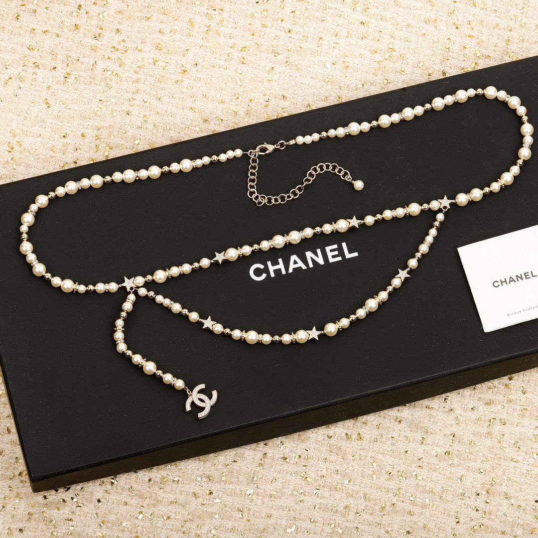 18K CC1 Pearl Star Waist Chain, CHANE