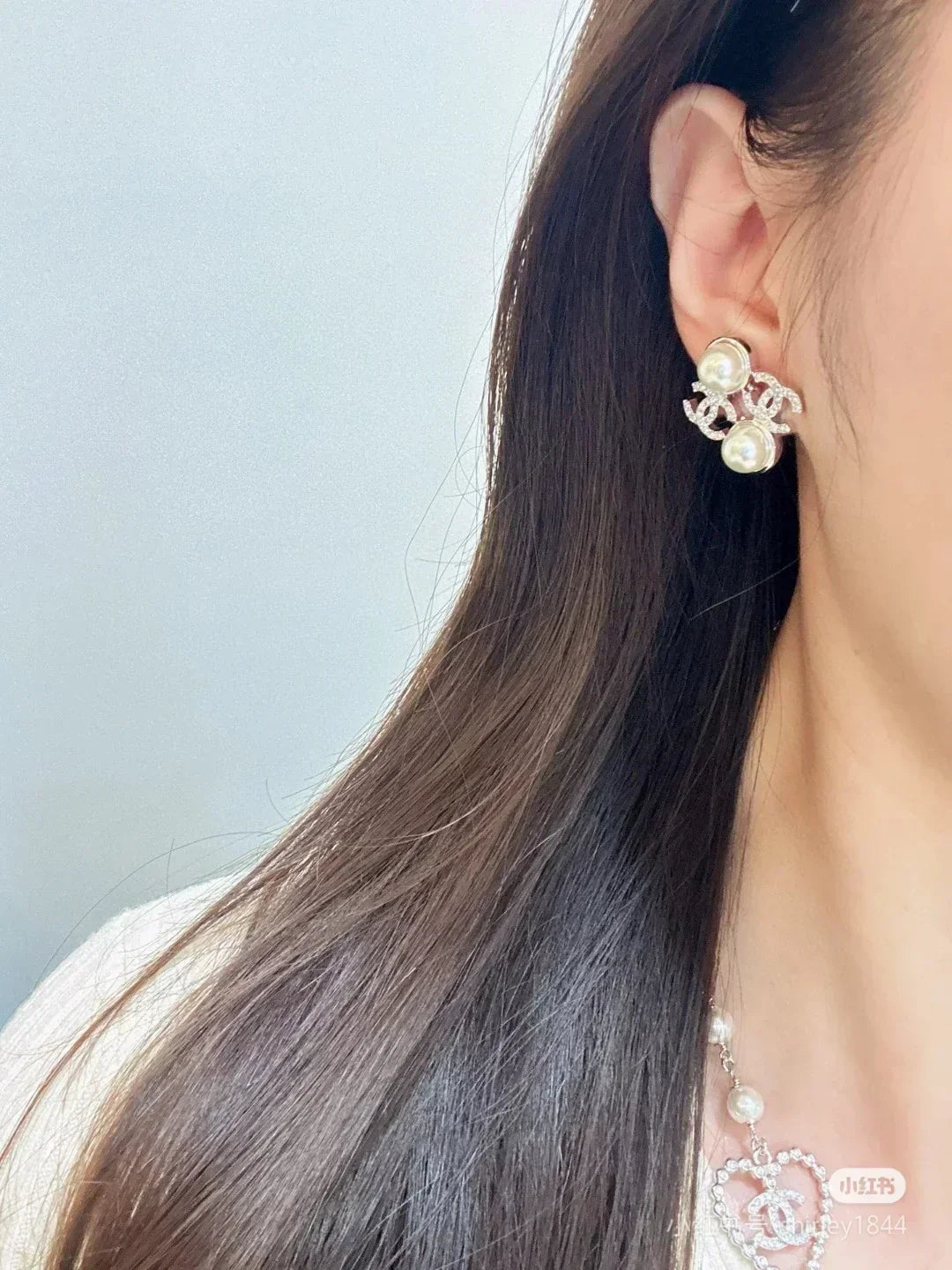 18K CC1 Pearl Earrings, CHANE
