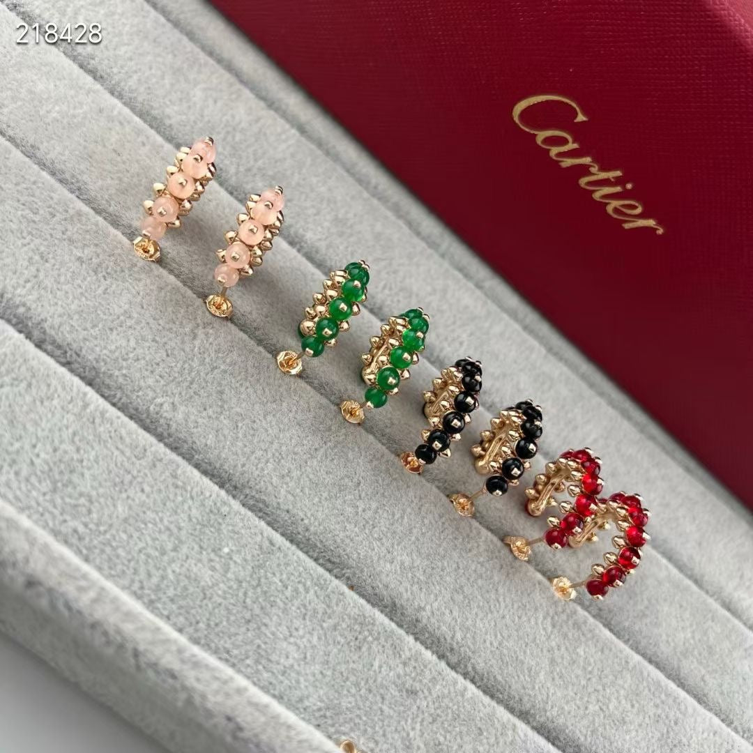 [CCjewelry ] NEW COLORED GEMSTONE COLLECTION SMALL HOOP EARRINGS