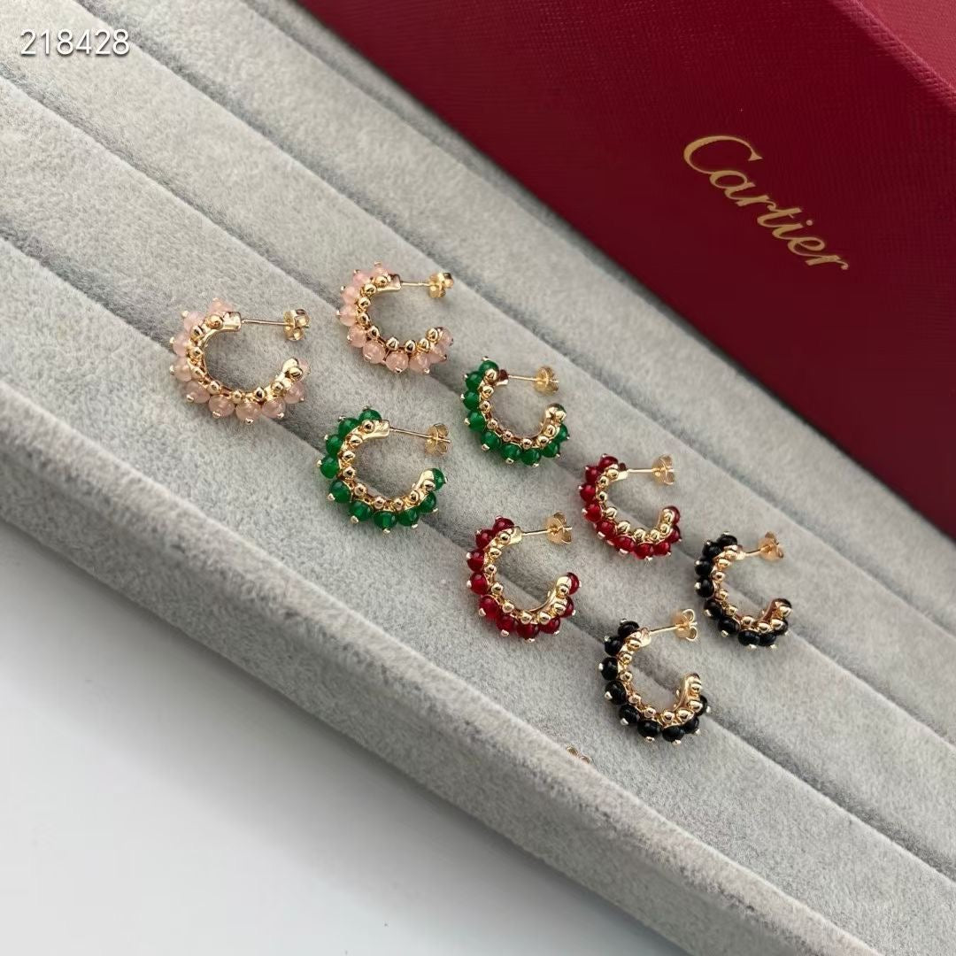 [CCjewelry ] NEW COLORED GEMSTONE COLLECTION SMALL HOOP EARRINGS