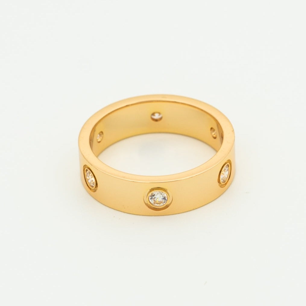 CCjewelry LOVE RING 5.5MM 6 DIAMONDS PINK GOLD