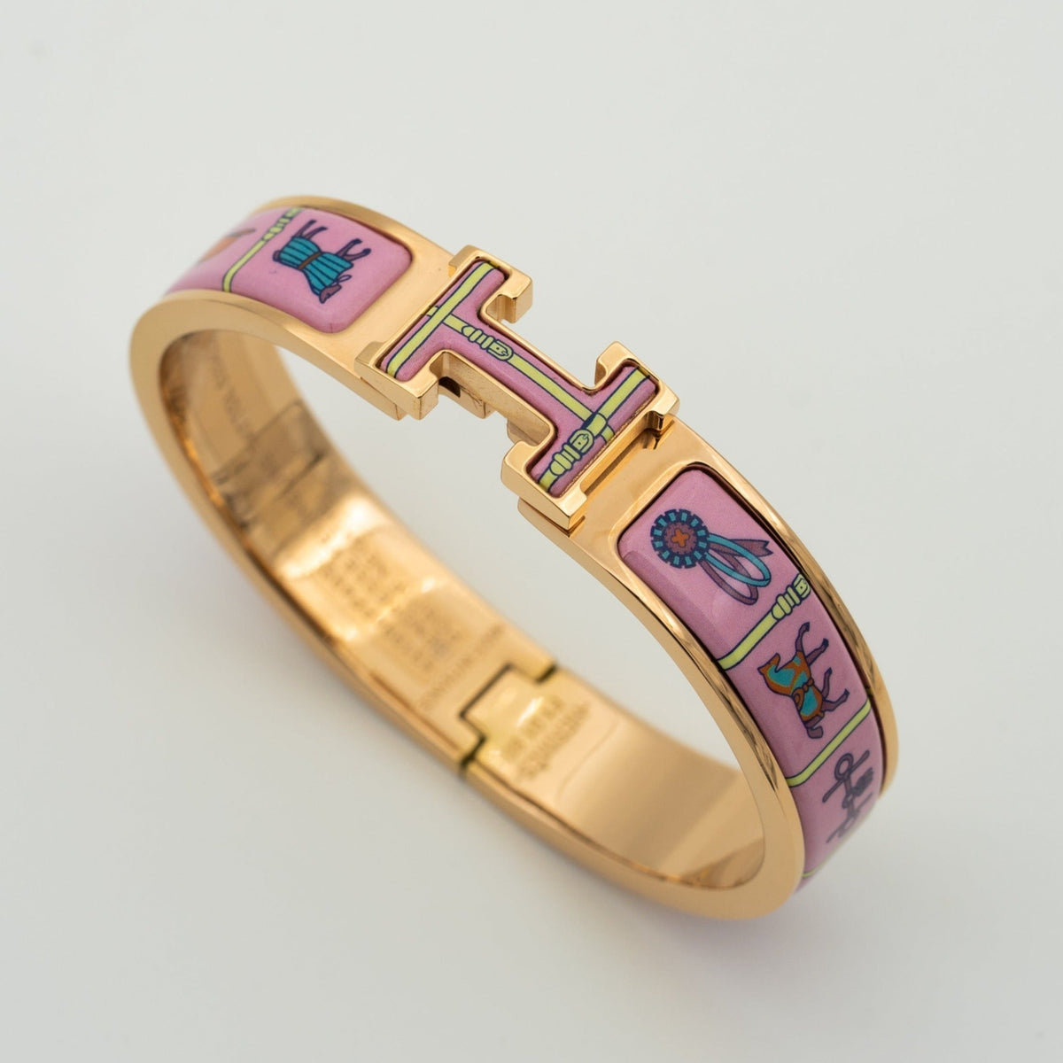 CCjewelry H PINK GOLD BRACELET PINK CERAMIC HERME