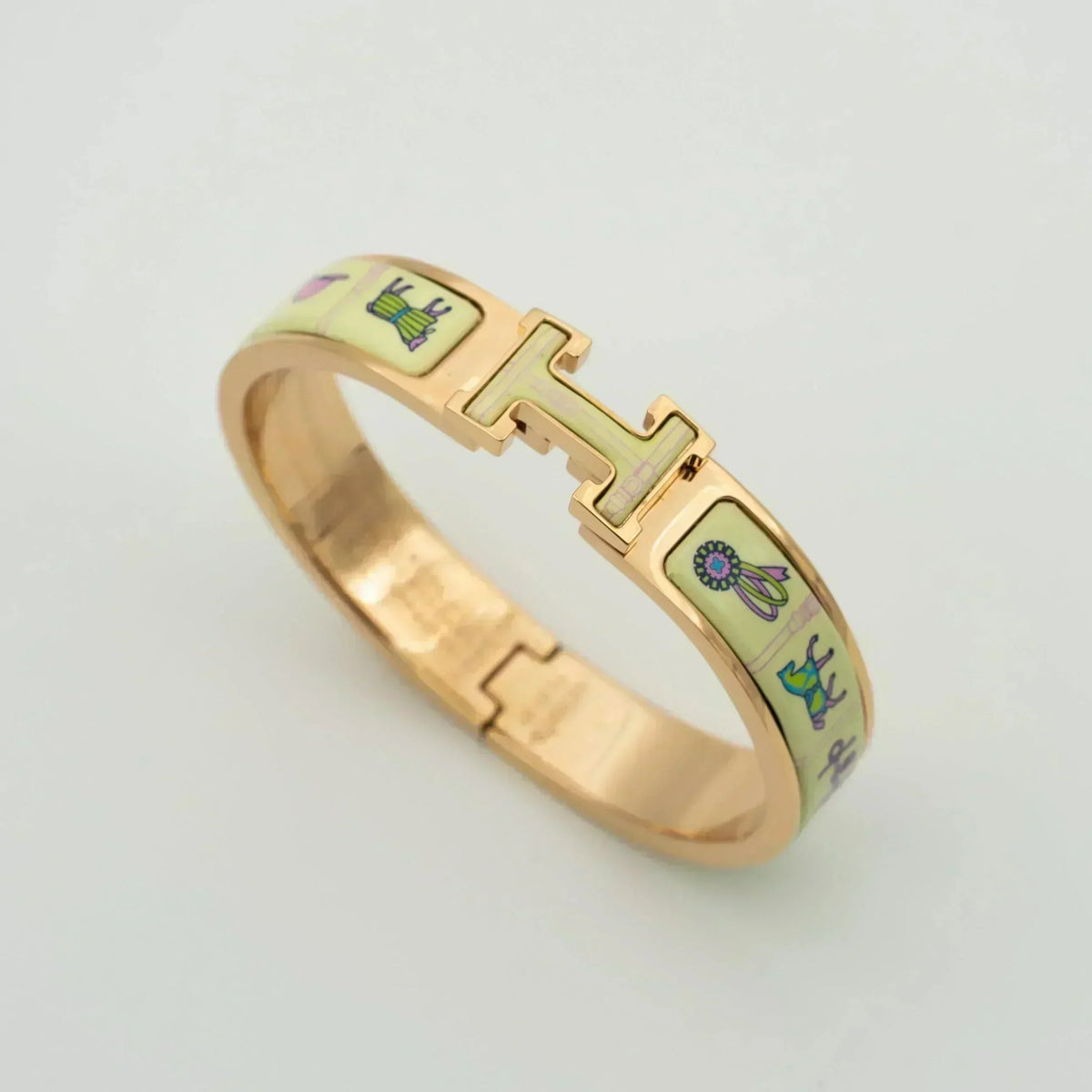 CCjewelry H PINK GOLD BRACELET CREAM CERAMIC HERME