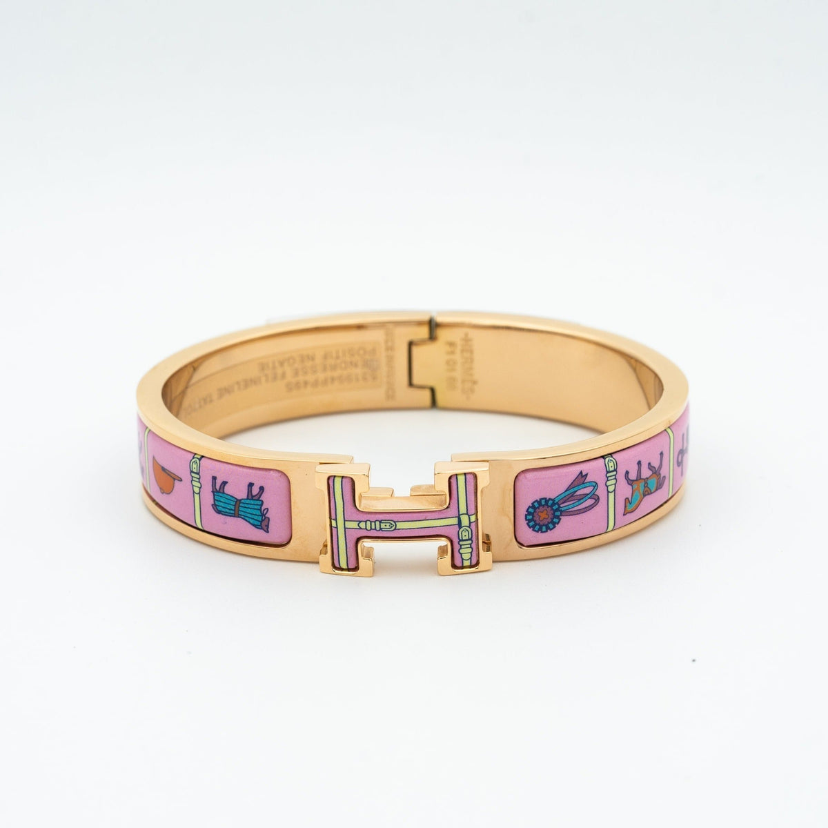 CCjewelry H PINK GOLD BRACELET PINK CERAMIC HERME