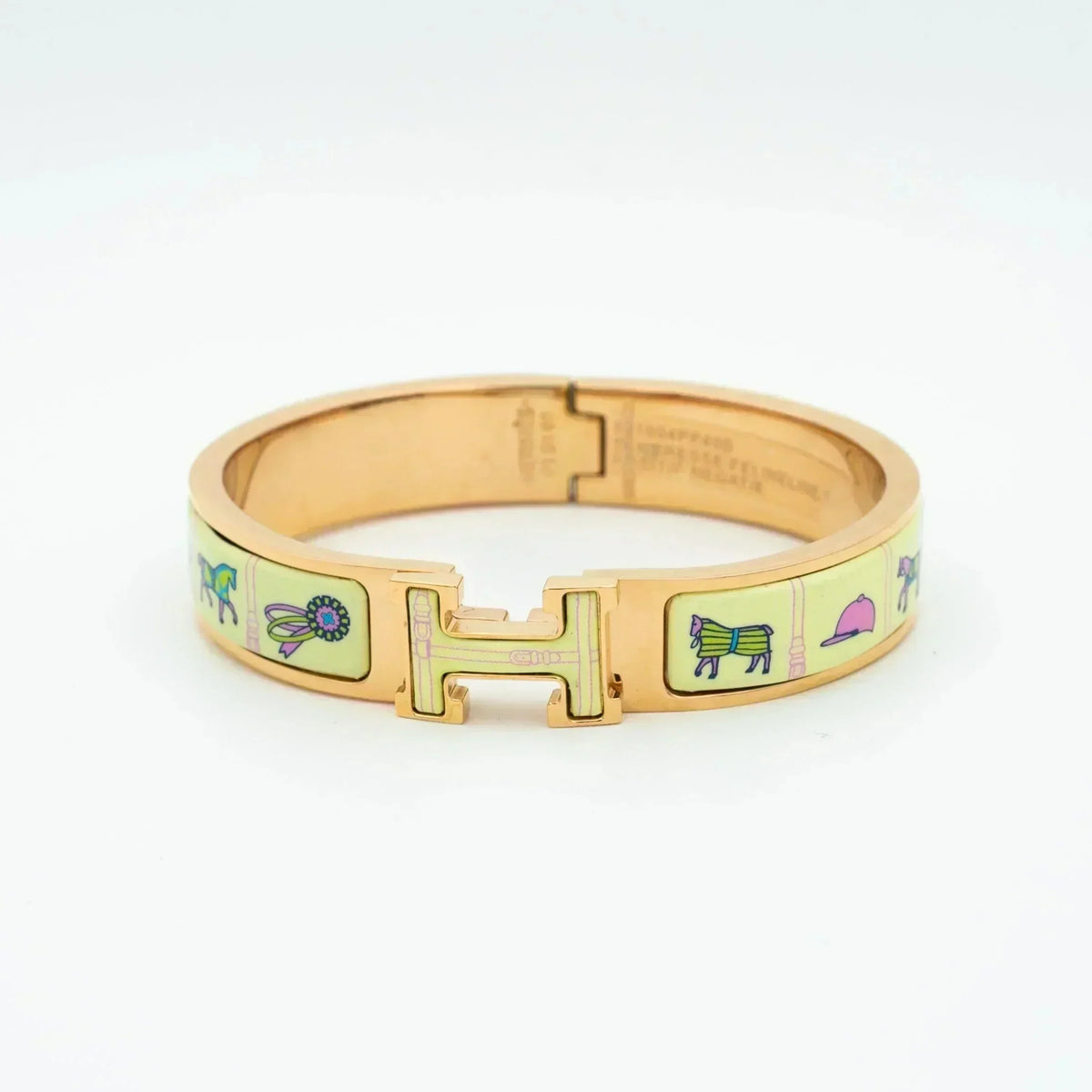CCjewelry H PINK GOLD BRACELET CREAM CERAMIC HERME