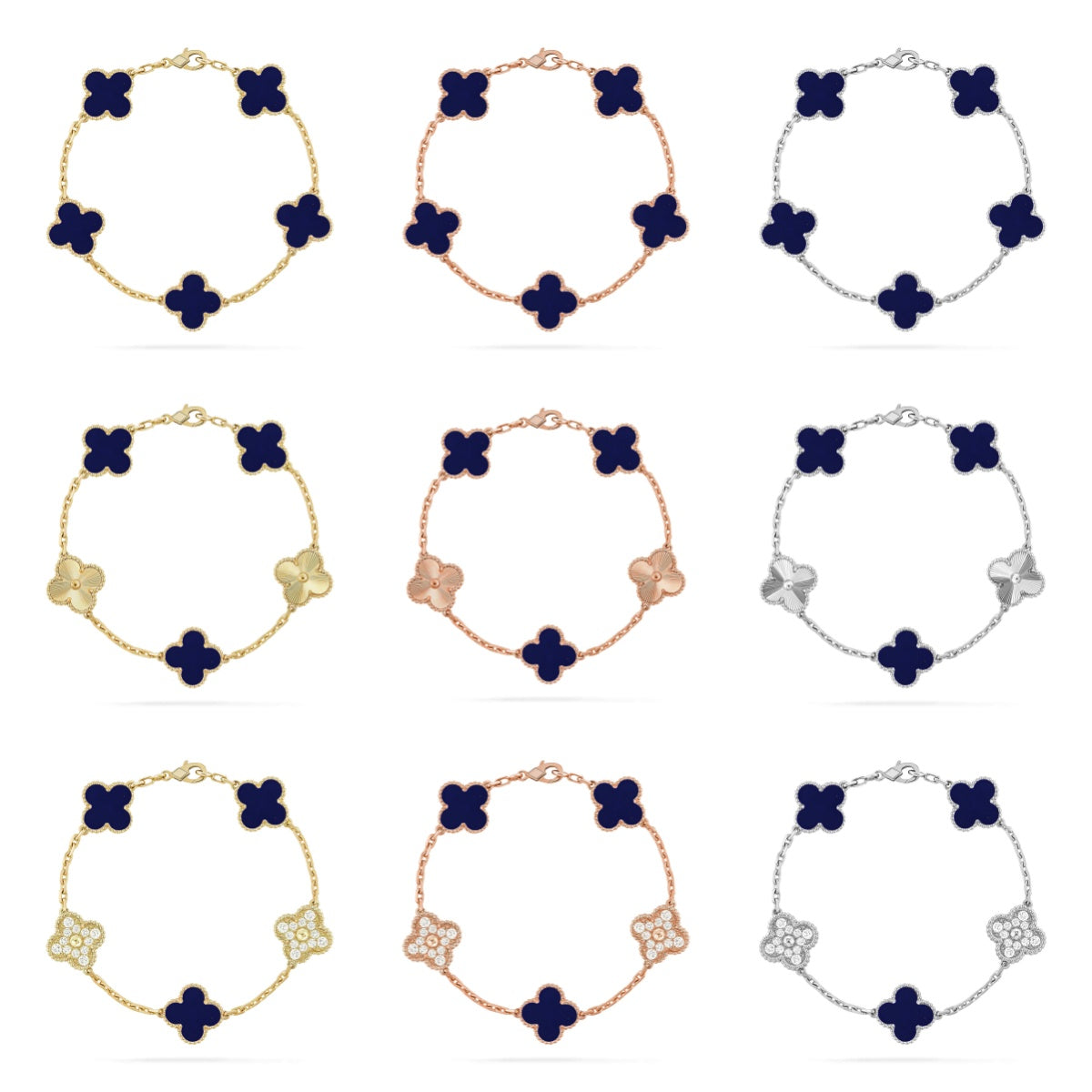 [CCjewelry ]New CLOVER 5 MOTIF LAPIS LAZULI BRACELET COLLECTION
