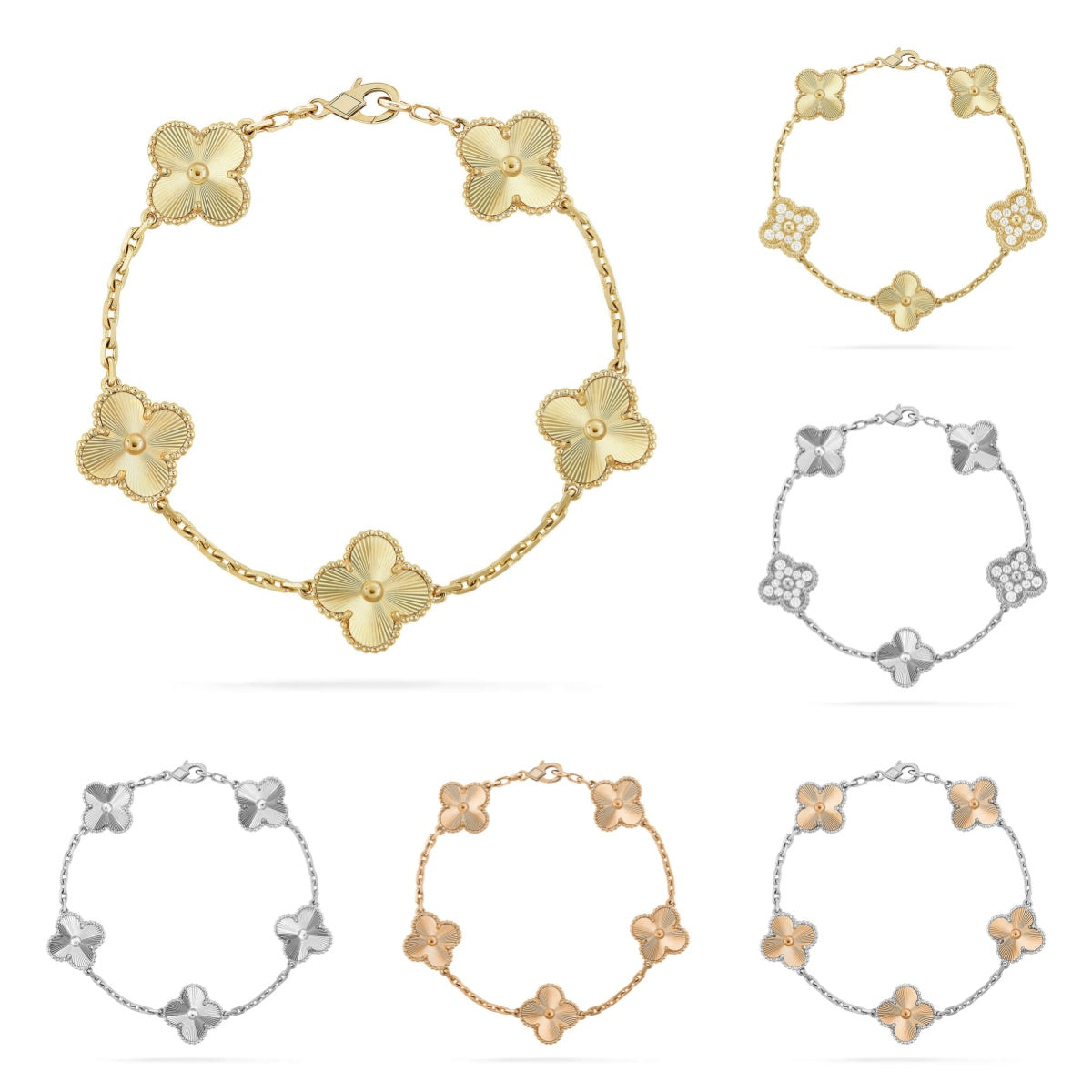 [CCjewelry ]New  CLOVER 5 MOTIF LASER BRACELET COLLECTION
