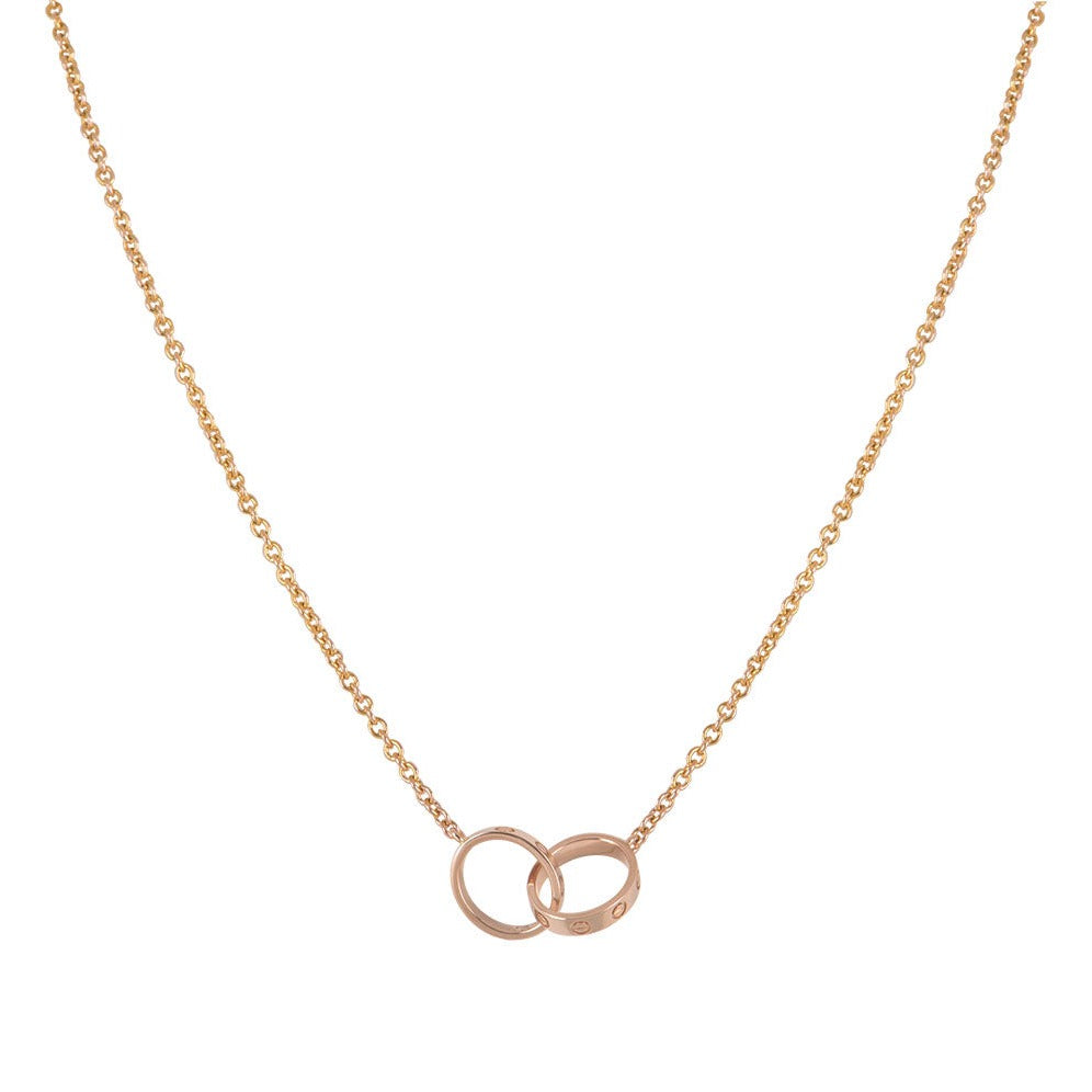CCjewelry LOVE NECKLACE DOUBLE RING PINK GOLD