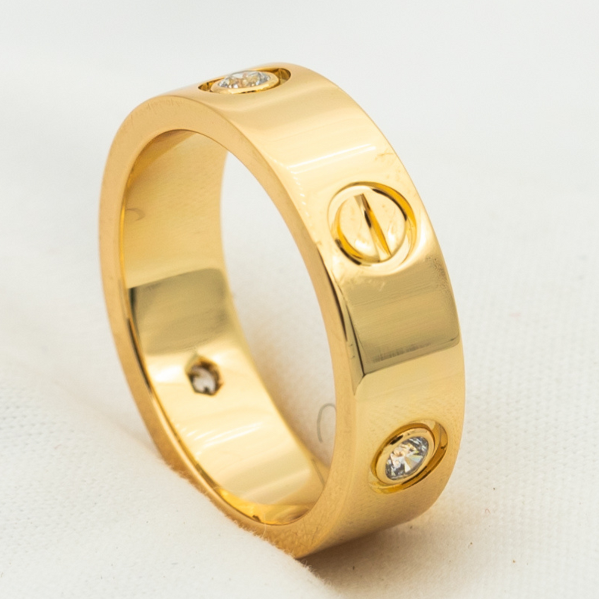 CCjewelry LOVE RING 5.5MM 3 DIAMONDS PINK GOLD