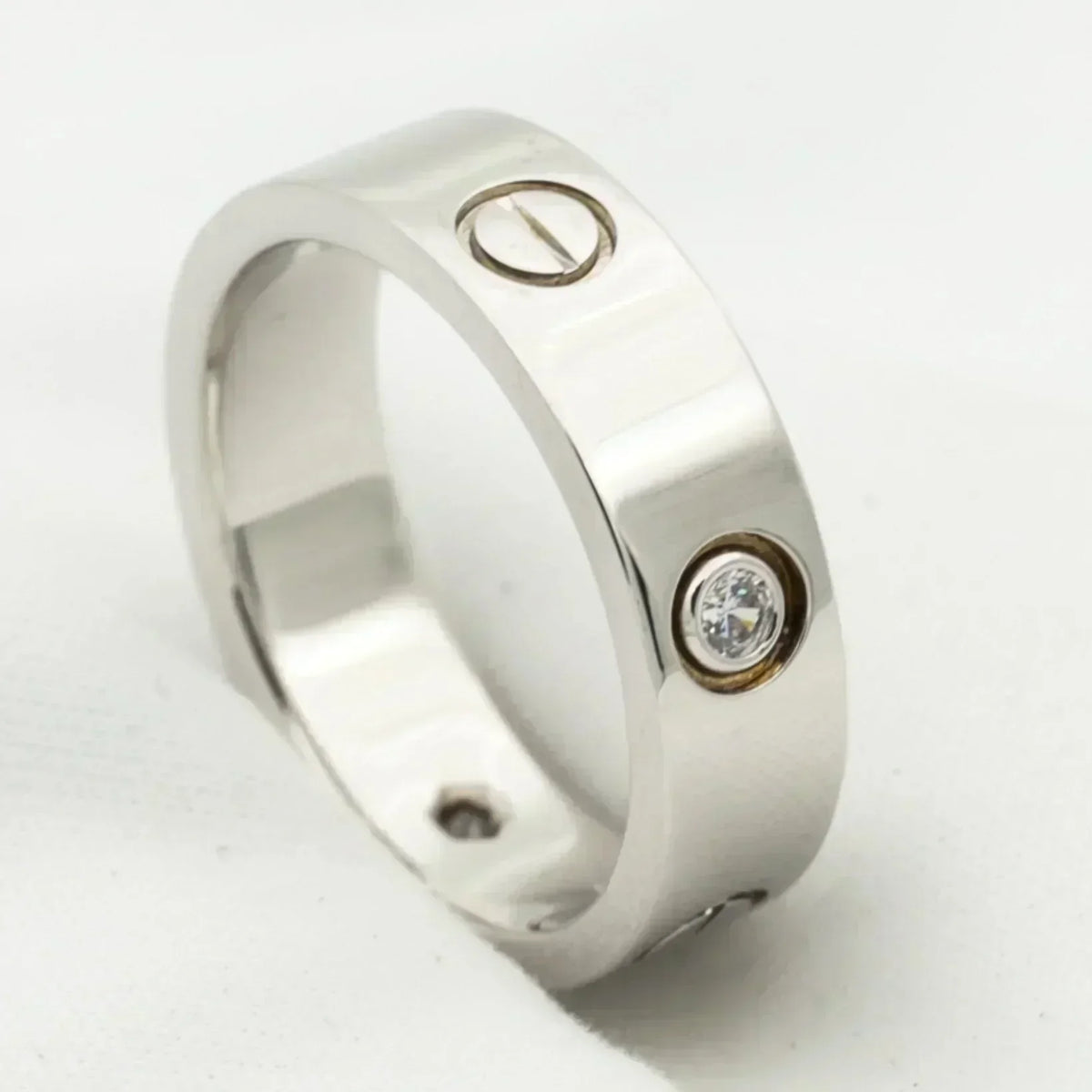CCjewelry LOVE RING 5.5MM 3 DIAMONDS SILVER