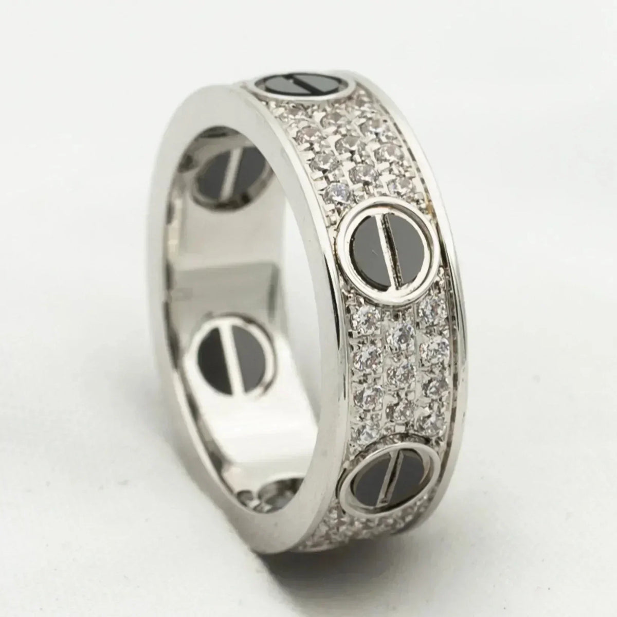 CCjewelry LOVE RING 5.5MM DIAMONDS PAVED CERAMIC