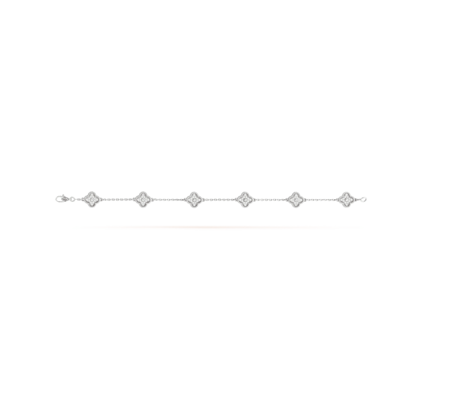 CCjewelry CLOVER 6 MOTIF SILVER DIAMOND BRACELET