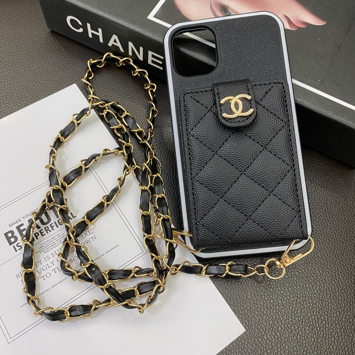 Fashion Aesthetic Shock Absorbing Protective Phone Case CH*NEL Series、Fashion Phone Case