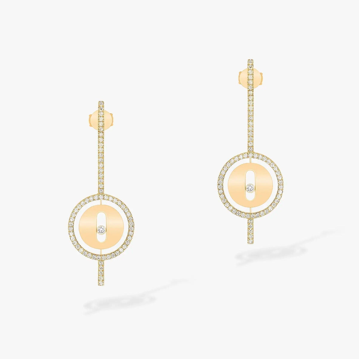 [CC ]CC  MOVE ARROW PINK GOLD DIAMOND EARRINGS MESSIKA