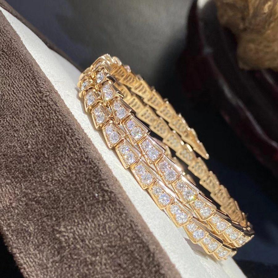 [Bulga JEWELRY]SERPENTI BRACELET GOLD DIAMOND DOUBLE ROW