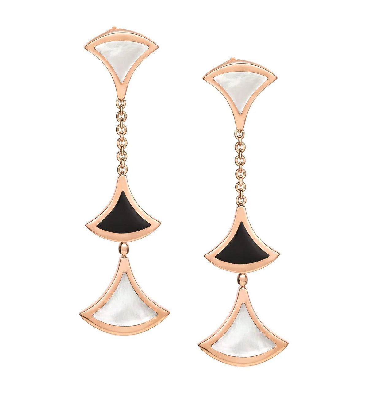 [Bulga JEWELRY]DREAM EARRINGS 3 MOTIFS ONYX MOP PINK GOLD