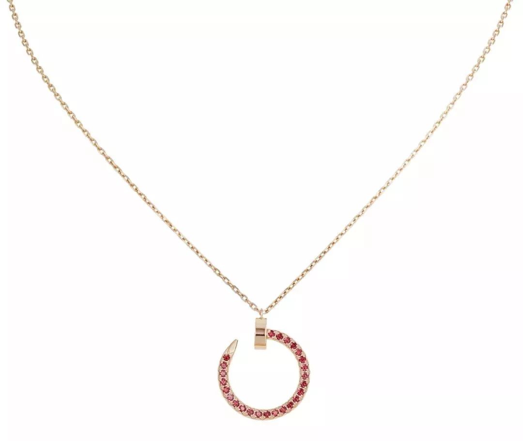 CCjewelry JUSTE NECKLACE GOLD RED DIAMONDS