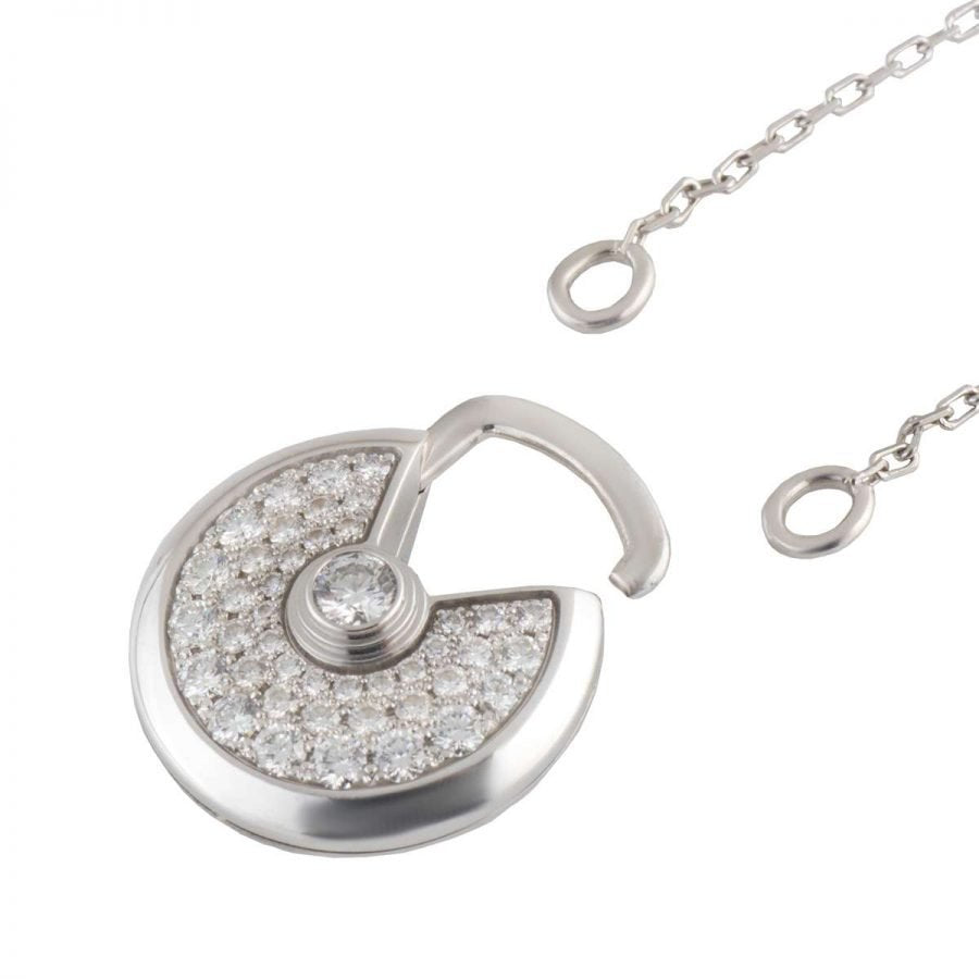 CCjewelry AMULETTE SILVER FULL DIAMOND NECKLACE