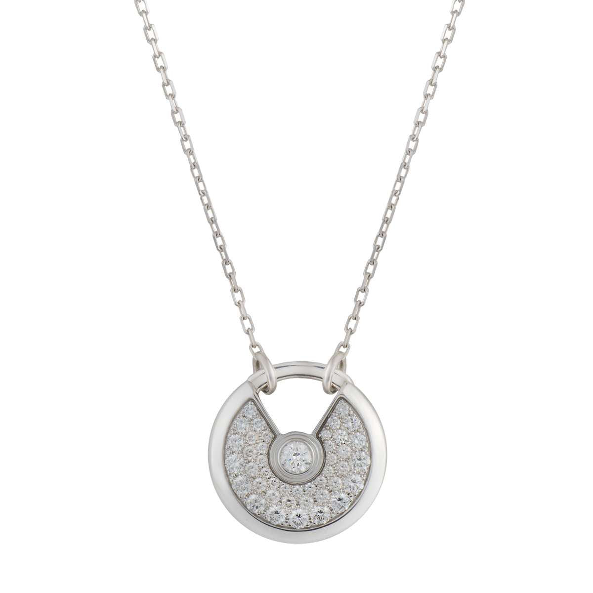 CCjewelry AMULETTE SILVER FULL DIAMOND NECKLACE