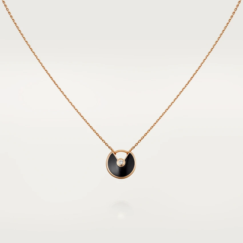 CCjewelry AMULETTE ROSE GOLD ONYX NECKLACE
