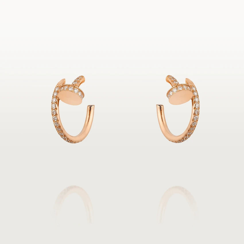CCjewelry JUSTE EARRINGS 12.75MM PINK GOLD DIAMOND