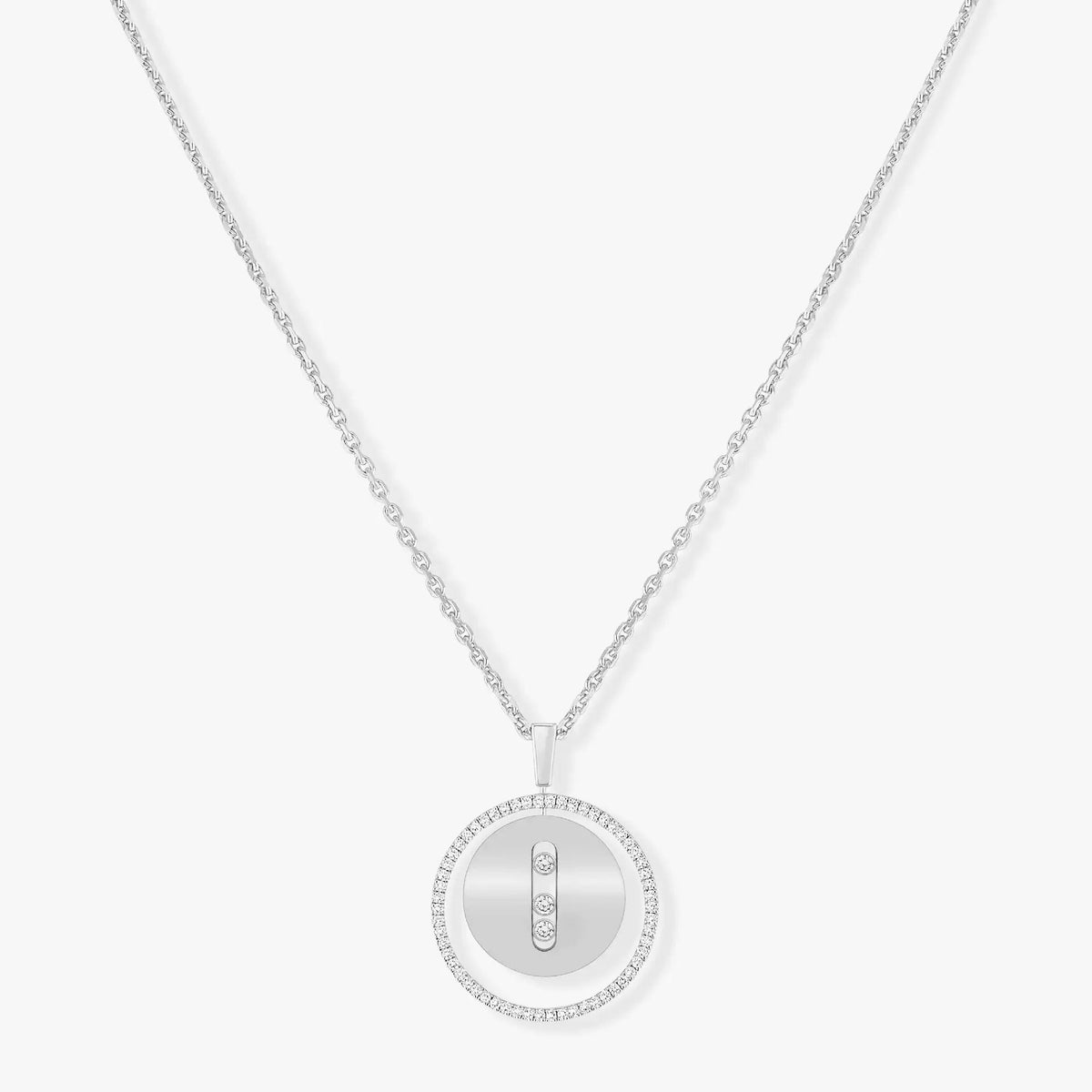 [CC ]CC  MOVE MM SILVER DIAMOND NECKLACE MESSIKA