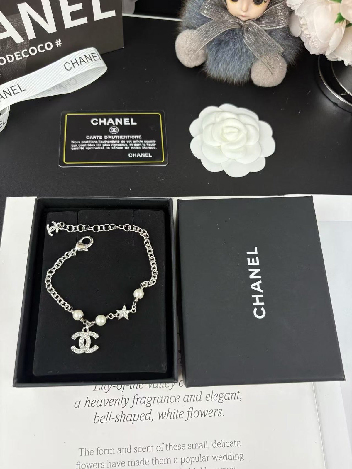 18K CC  -Style Elegant Pendant Bracelet for Women, CHANE